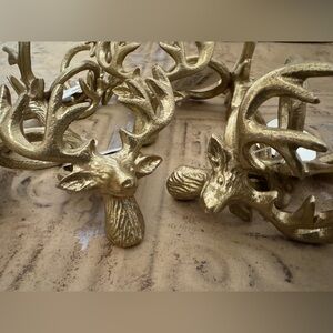 Set of 8 Threshold Gold Deer Napkin Rings